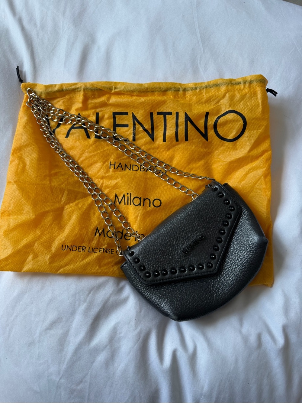 Valentino by Mario Valentino Black Leather Studded Crossbody Bag 🖤